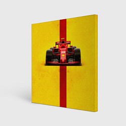Холст квадратный Формула 1 на желтом, цвет: 3D-принт