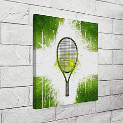 Холст квадратный Теннисная ракетка в зеленом, цвет: 3D-принт — фото 2