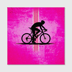 Холст квадратный Триатлонист на розовом, цвет: 3D-принт — фото 2