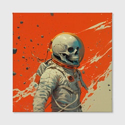 Холст квадратный Скелет космонавт и краска на фоне, цвет: 3D-принт — фото 2