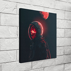 Холст квадратный Череп космонавта в красном свете, цвет: 3D-принт — фото 2