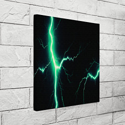 Холст квадратный Lightning turquoise, цвет: 3D-принт — фото 2