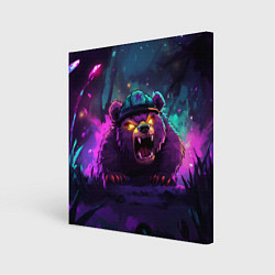 Холст квадратный Зловещий медведь, цвет: 3D-принт