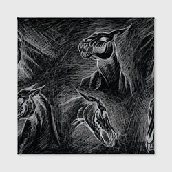 Холст квадратный Черепа лошадей - эскиз, цвет: 3D-принт — фото 2