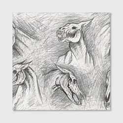 Холст квадратный Черепа лошадей - эскиз, цвет: 3D-принт — фото 2