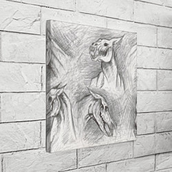 Холст квадратный Черепа лошадей - эскиз, цвет: 3D-принт — фото 2