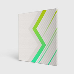 Холст квадратный Color white line green, цвет: 3D-принт
