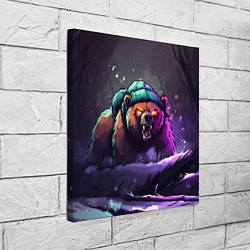 Холст квадратный Злой русский медведь в лесу, цвет: 3D-принт — фото 2