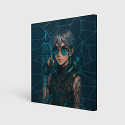 Картина квадратная Аль-Хайтам в стиле киберпанка