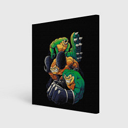 Холст квадратный Battletoads trio, цвет: 3D-принт