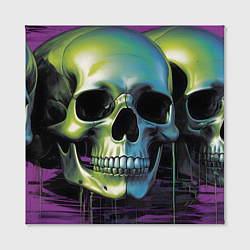 Холст квадратный Черепа отливающие неоном, цвет: 3D-принт — фото 2