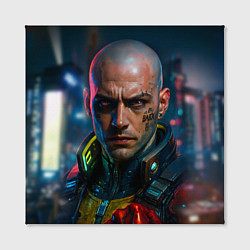 Холст квадратный Мужчина в стиле киберпанка, цвет: 3D-принт — фото 2