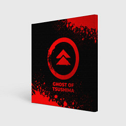 Картина квадратная Ghost of Tsushima - red gradient