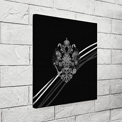 Холст квадратный Имперский герб чёрный с полосами, цвет: 3D-принт — фото 2