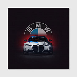 Холст квадратный BMW на красном фоне, цвет: 3D-принт — фото 2