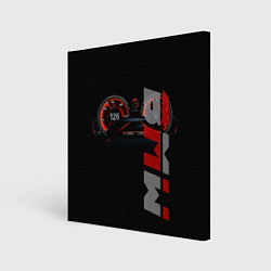 Холст квадратный BMW спидометр и надпись, цвет: 3D-принт