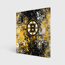 Холст квадратный Boston Bruins NHL black, цвет: 3D-принт