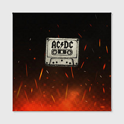 Холст квадратный ACDC лого на кассете, цвет: 3D-принт — фото 2