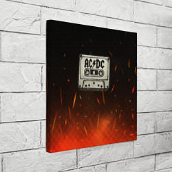 Холст квадратный ACDC лого на кассете, цвет: 3D-принт — фото 2