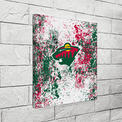 Холст квадратный Minnesota Wild NHL white, цвет: 3D-принт — фото 2