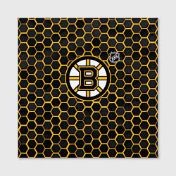 Холст квадратный Бостон Брюинз - черные соты, цвет: 3D-принт — фото 2