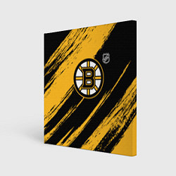 Холст квадратный Бостон Брюинз - брызги краски, цвет: 3D-принт