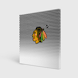 Холст квадратный Чикаго Блэкхокс - геометрический паттерн с градиен, цвет: 3D-принт