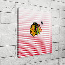 Холст квадратный Чикаго Блэкхокс - красные треугольники с градиенто, цвет: 3D-принт — фото 2