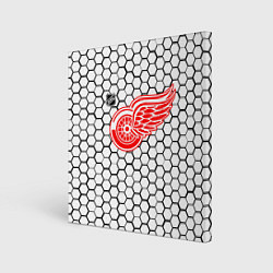 Холст квадратный Детройт Ред Уингз - белые соты, цвет: 3D-принт