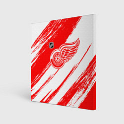 Холст квадратный Детройт Ред Уингз - брызги красок, цвет: 3D-принт