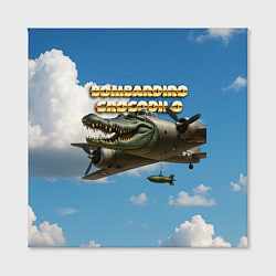 Холст квадратный Bombardino Crocodillo мем, цвет: 3D-принт — фото 2