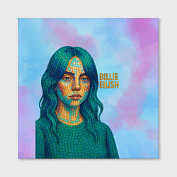 Холст квадратный Билли Айлиш из мозаики, цвет: 3D-принт — фото 2