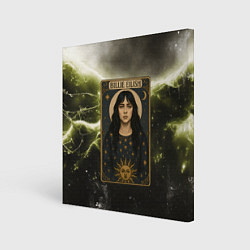 Холст квадратный Карта с Билли Айлиш, цвет: 3D-принт