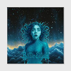 Холст квадратный Билли Айлиш из волн, цвет: 3D-принт — фото 2