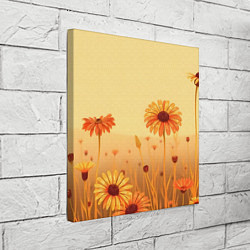 Холст квадратный Цветы на закате, цвет: 3D-принт — фото 2