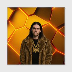 Холст квадратный Bones с цепью в шубе, цвет: 3D-принт — фото 2