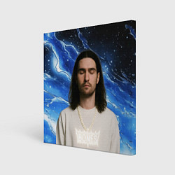 Холст квадратный Bones глаза закрыты, цвет: 3D-принт