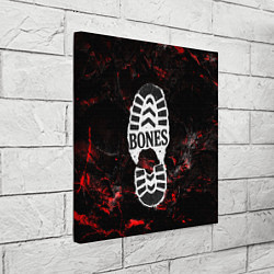 Холст квадратный Bones лого в стиле следа ботинка, цвет: 3D-принт — фото 2