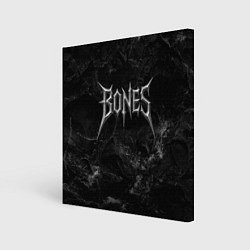 Холст квадратный Bones лого из металла, цвет: 3D-принт