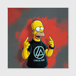Холст квадратный Гомер в футболке Linkin Park, цвет: 3D-принт — фото 2