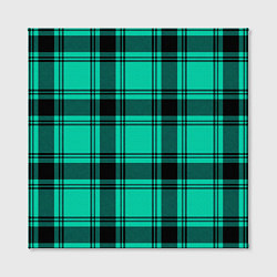Холст квадратный Checkered turquoise, цвет: 3D-принт — фото 2