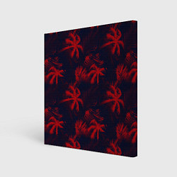 Холст квадратный Palm black red, цвет: 3D-принт