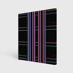 Холст квадратный Neon red blue black, цвет: 3D-принт