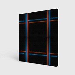 Холст квадратный Neon black red blue, цвет: 3D-принт