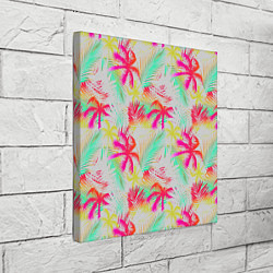 Холст квадратный Palm yellow pink, цвет: 3D-принт — фото 2