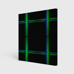 Холст квадратный Neon green light blue, цвет: 3D-принт