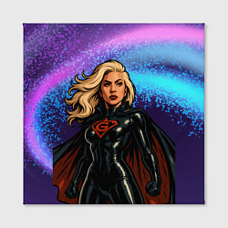 Холст квадратный Леди Гага в костюме супергероя, цвет: 3D-принт — фото 2