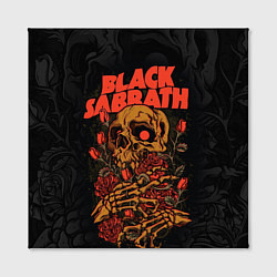Холст квадратный Black Sabbath skeleton with roses, цвет: 3D-принт — фото 2