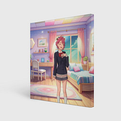 Холст квадратный Дандадан Сиратори Айра смущается, цвет: 3D-принт