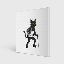 Холст квадратный Кот - Фредди Меркьюри, цвет: 3D-принт